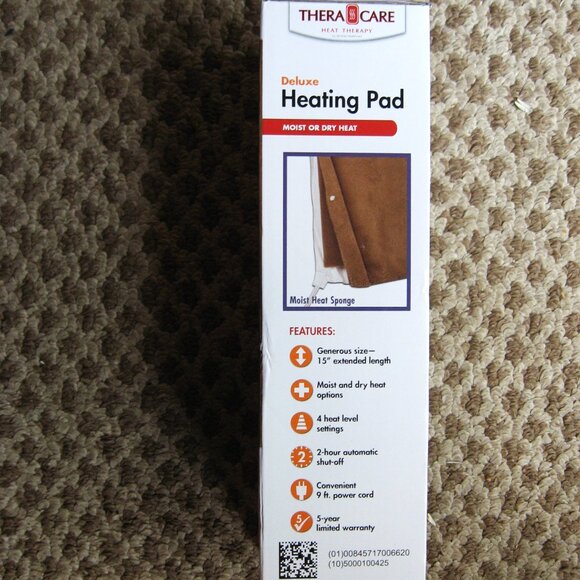 Thera Care Heat Therapy Deluxe Heating Pad Moist or Dry Heat 4 Settings 12 X 15 - Picture 2 of 4